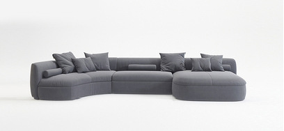 Italian luxury frosted fabric sofa simple modern living room 2022 new arc sofa