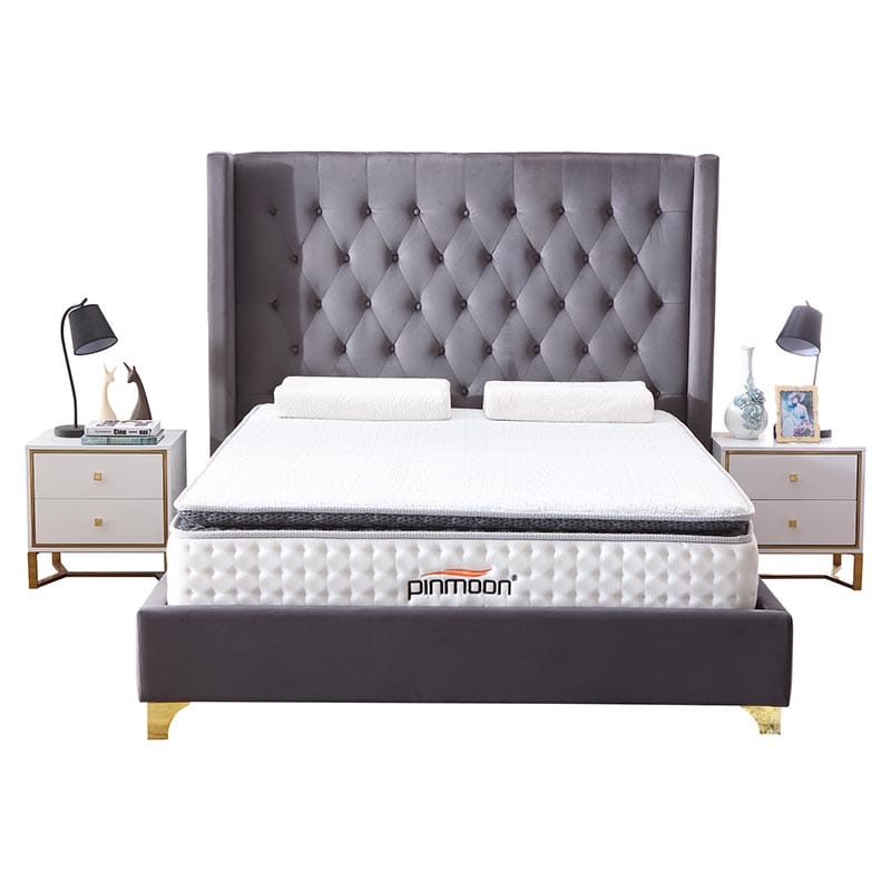 Modern king size diamond tufted upholstered bed design
