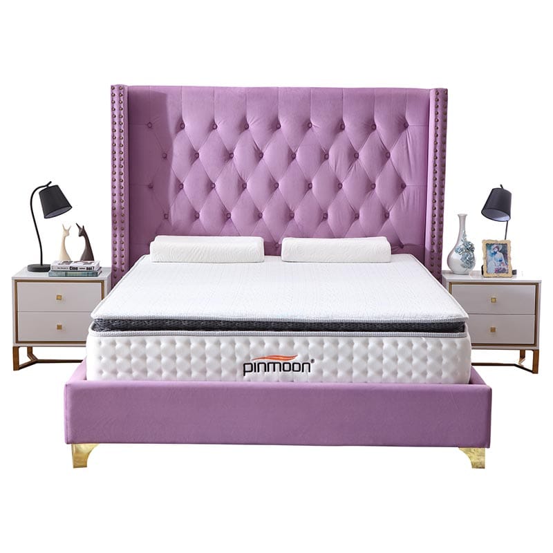 Modern king size diamond tufted upholstered bed design