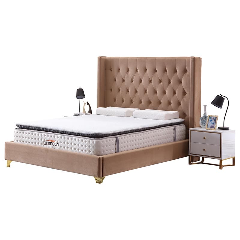 Modern king size diamond tufted upholstered bed design