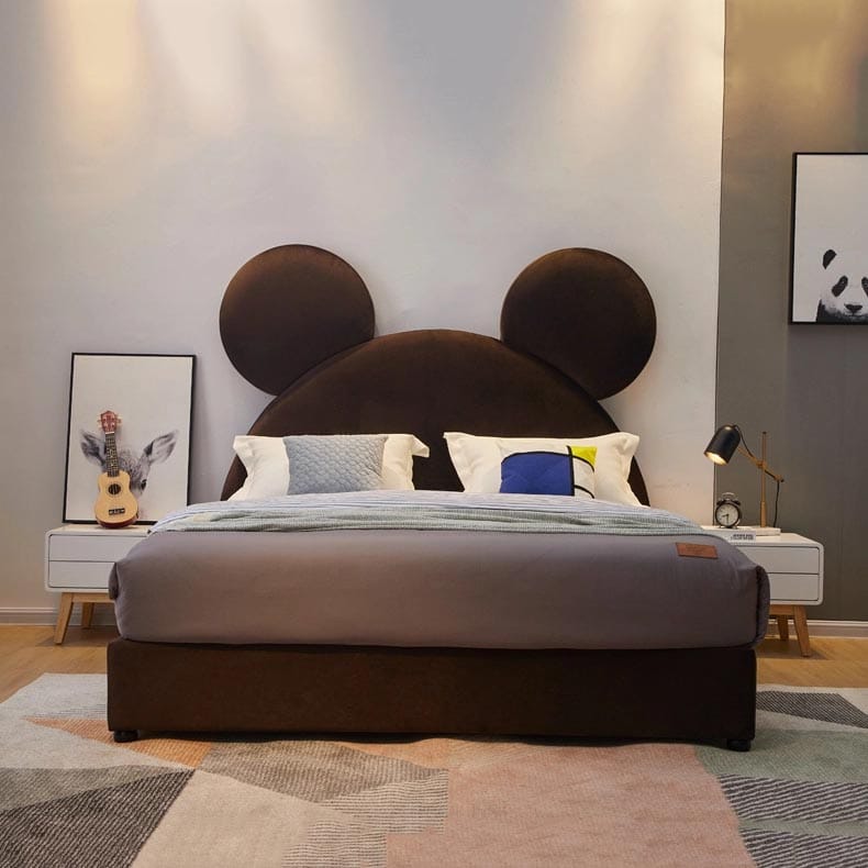 Mickey Mouse double wood storage bed room furniture kids bed with price YEXUAN FURNITURE