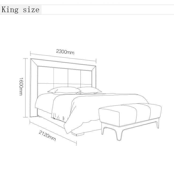 Wholesale modern latest king size solid wood pu luxury leather bed