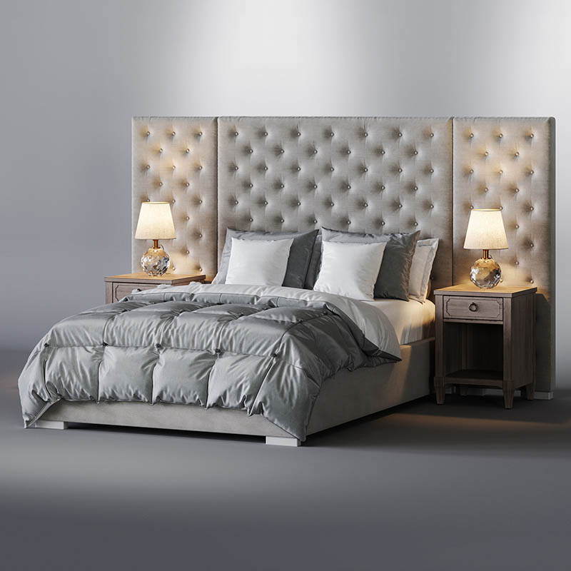Italian modern furniture 5 star hotel high upholstered luxury bed frame