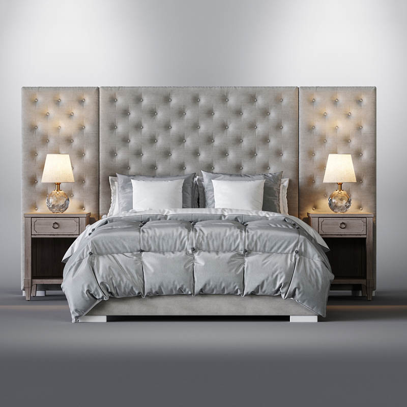 Italian modern furniture 5 star hotel high upholstered luxury bed frame