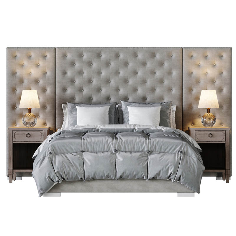 Italian modern furniture 5 star hotel high upholstered luxury bed frame