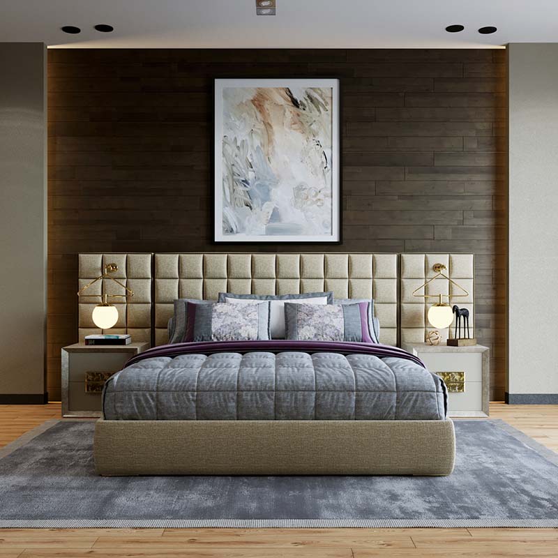 Custom modern upholstered luxury king size beds room hotel furniture 
