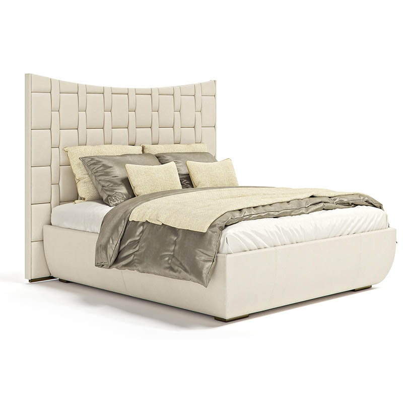 Cama king de lujo moderna post modern king size light luxury leather bed