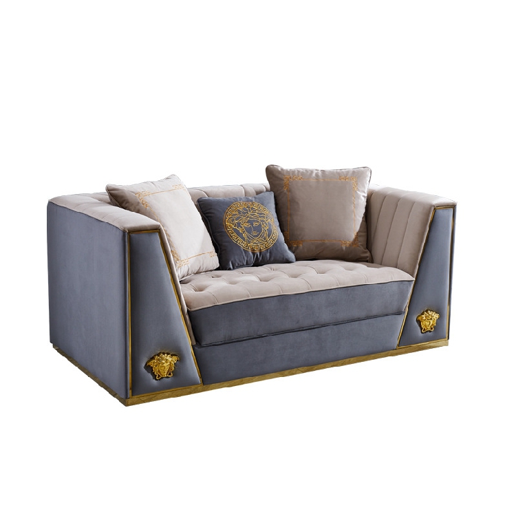 Modern luxury genuine leather sofa set