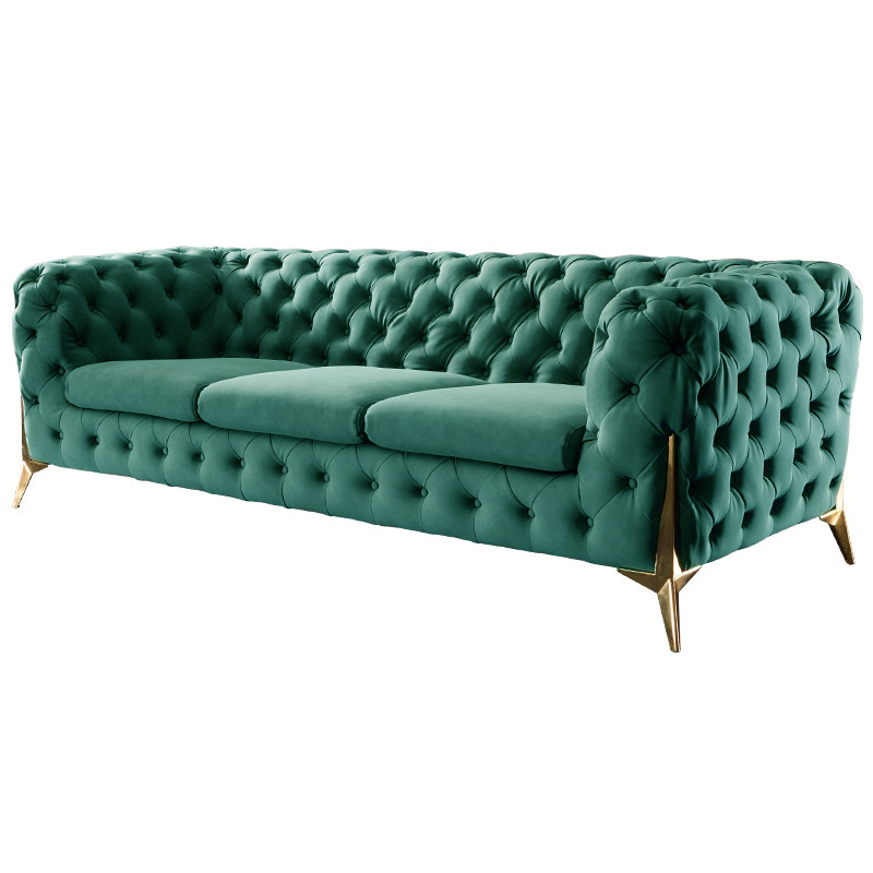 Button tufted chesterfield sofa design