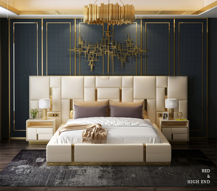 Custom American-style modern minimalist solid wood leather sofa