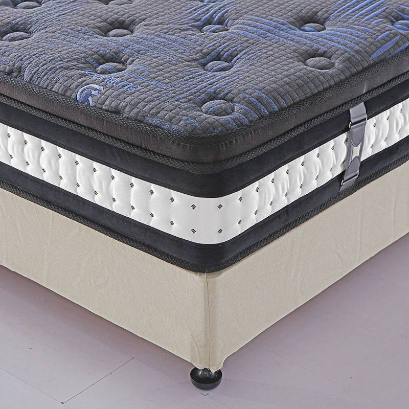 Knitted fabric water memory foam latex blue mattress compressed roll up in a box