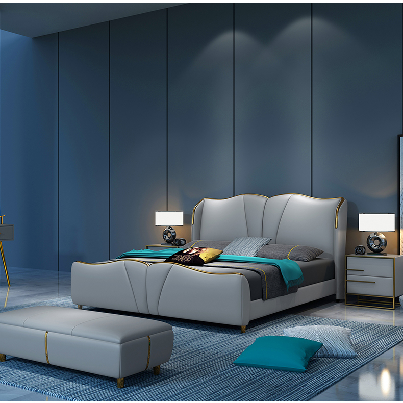 Hilton 5 star luxury modern hotel leather beds furniture sets