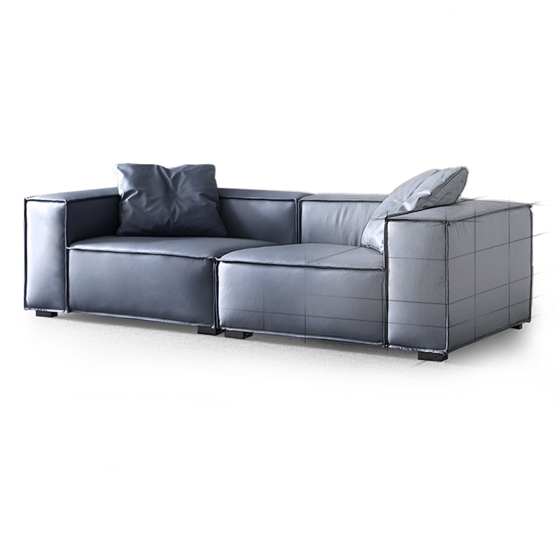 Cheap modern grey lounge leather sofa set low price with chaise