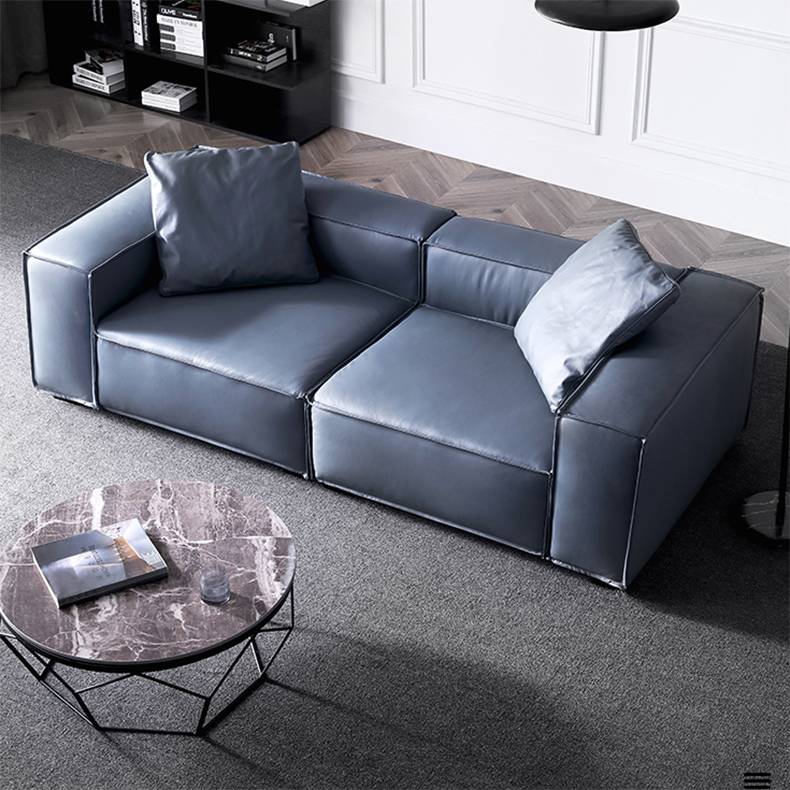 Cheap modern grey lounge leather sofa set low price with chaise