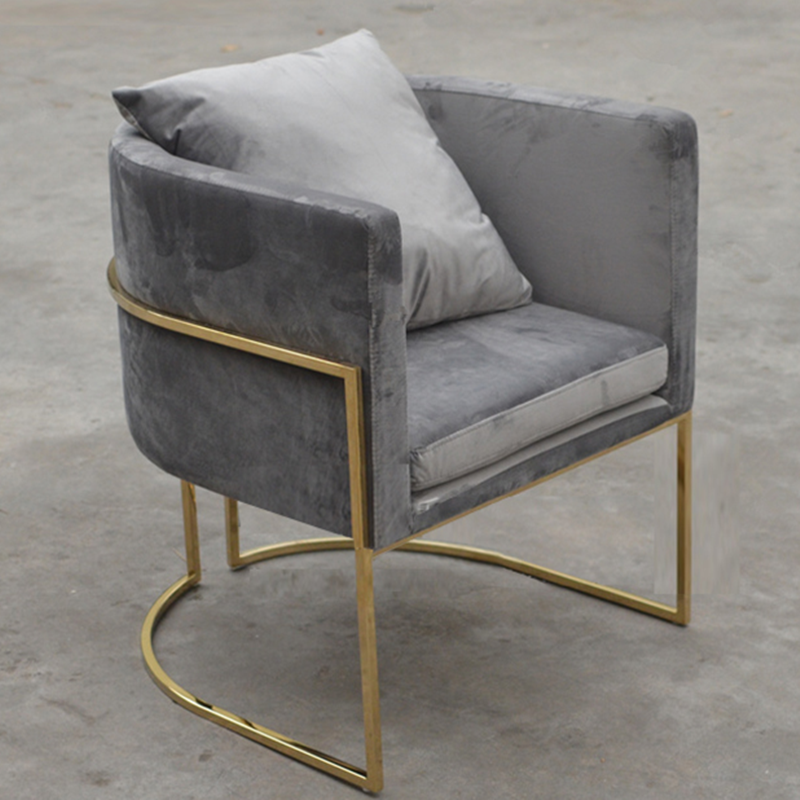 High quality pink luxury living room single wing sofa stool chair modern velvet
