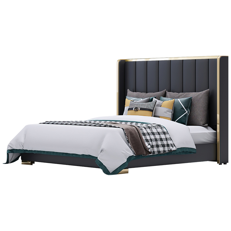 American black home adult modern luxury queen bed frame bedroom furniture design