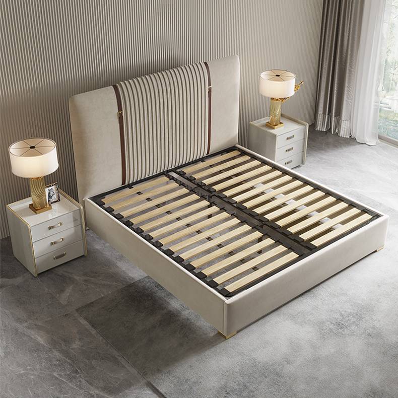 Comfortable velvet luxury steel king queen bed frame room furnitures 