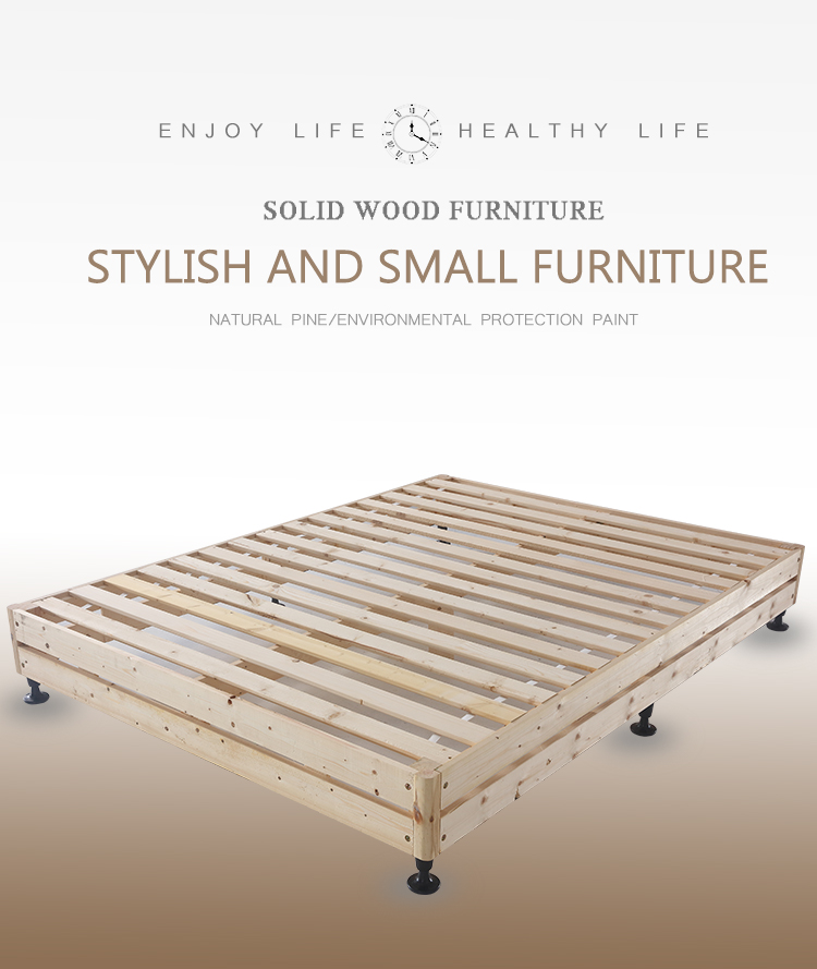 High quality single double queen king size solid pine wood platform bed frame