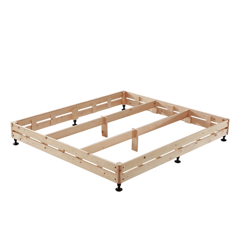  High quality single double queen king size solid pine wood platform bed frame