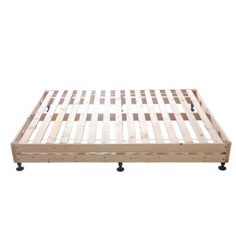  High quality single double queen king size solid pine wood platform bed frame