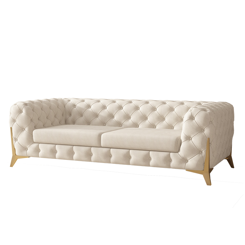 Dubai white synthetic leather post modern luxury upholstered sofa on sale 