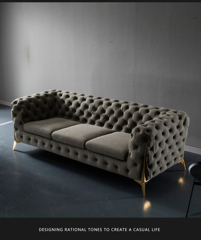 Post modern blue leather   sofa manufacturer 