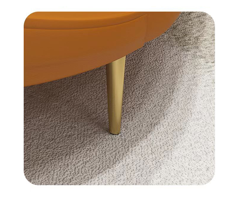 Orange faux leather modern light luxury curve sofa set