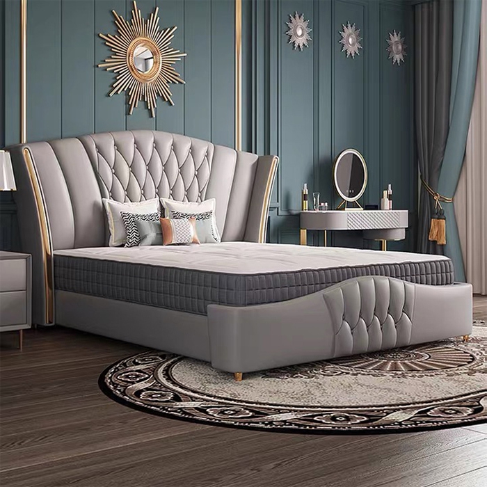 PINMOON brand new design modern luxury button tufted upholstered beds 