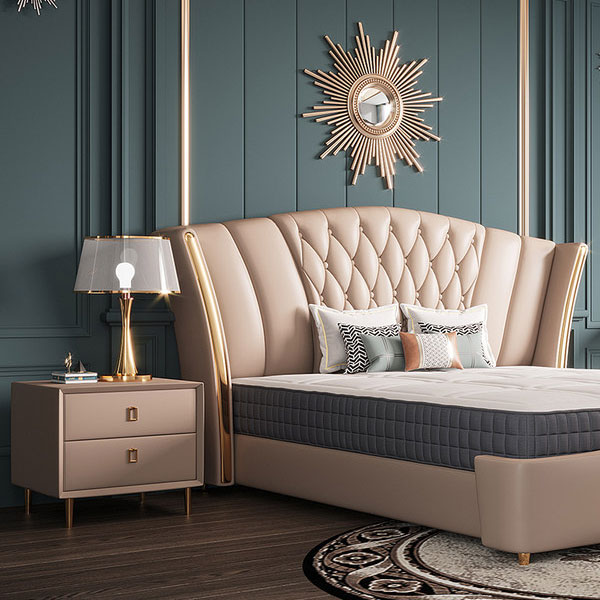 PINMOON brand new design modern luxury button tufted upholstered beds 