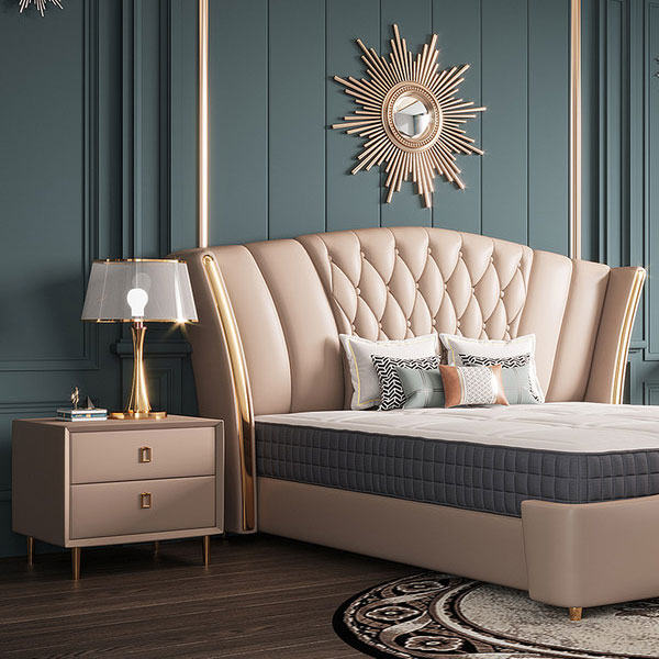 PINMOON brand new design modern luxury button tufted upholstered beds 