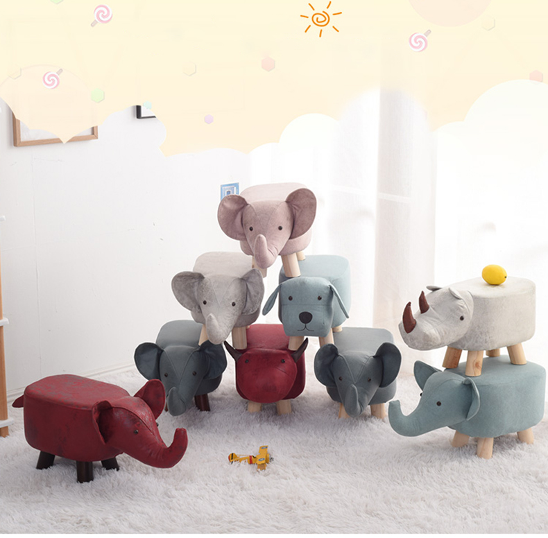 Modern design animal series ottoman stool for kids and children