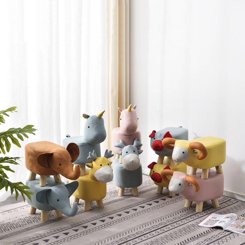 Modern design animal series ottoman stool for kids and children