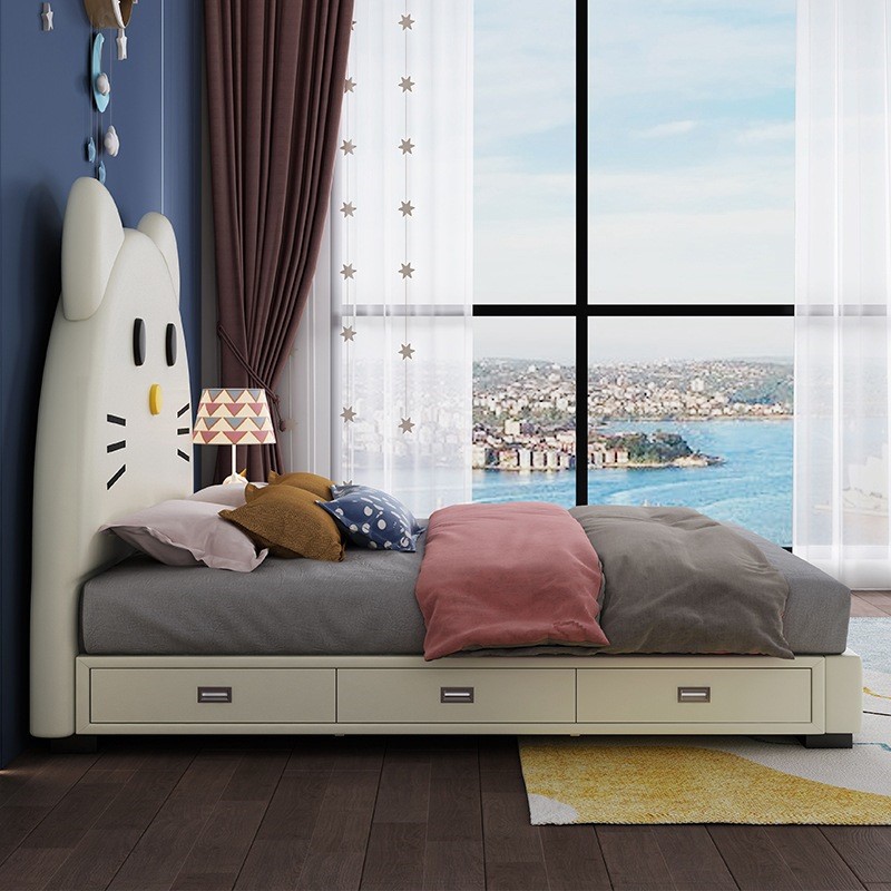 Wholesale children bedroom furniture solid wooden king queen double size 