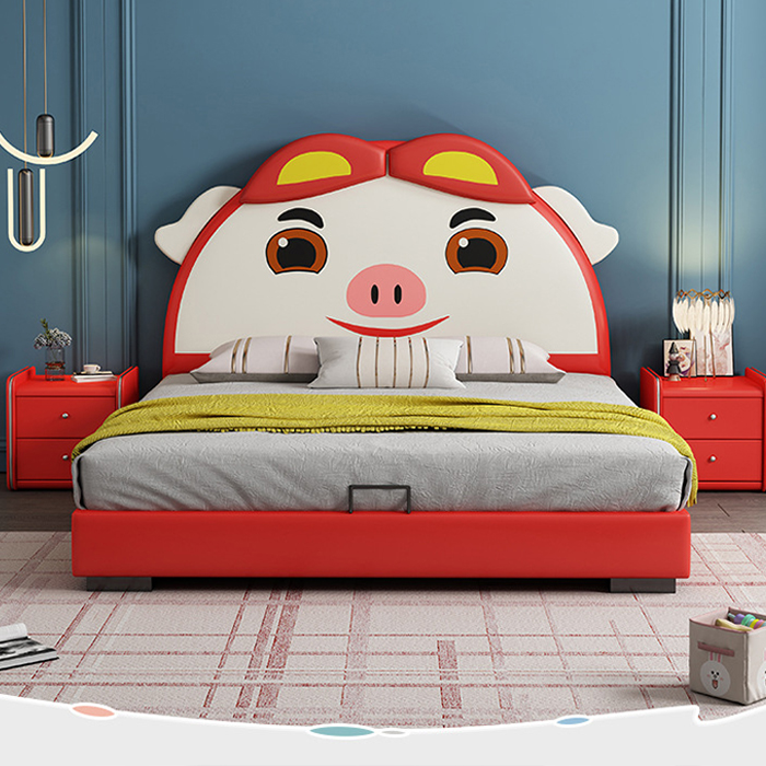 Pig children wooden storage divan kids beds 