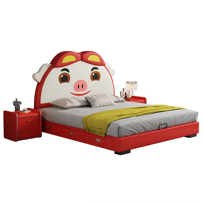 Pig children wooden storage divan kids beds 