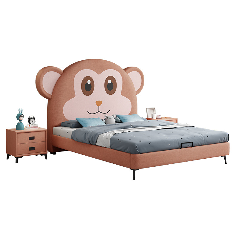 Monkey children bedroom set solid wood bed base kids double single queen size 