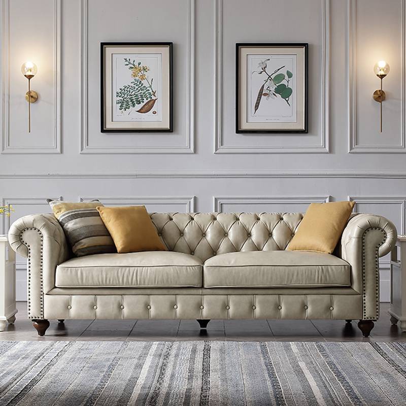 Upholstered modern simple classsic italian deep chesterfield button tufted sofa