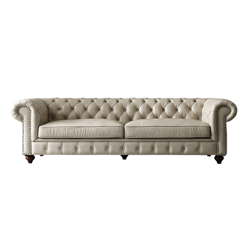 Upholstered modern simple classsic italian deep chesterfield button tufted sofa