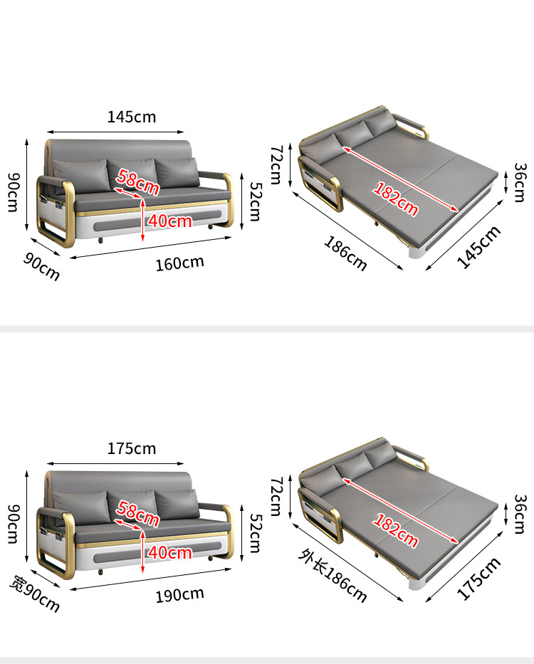 Pull out modern single living room small convertible sofa cum bed folding 