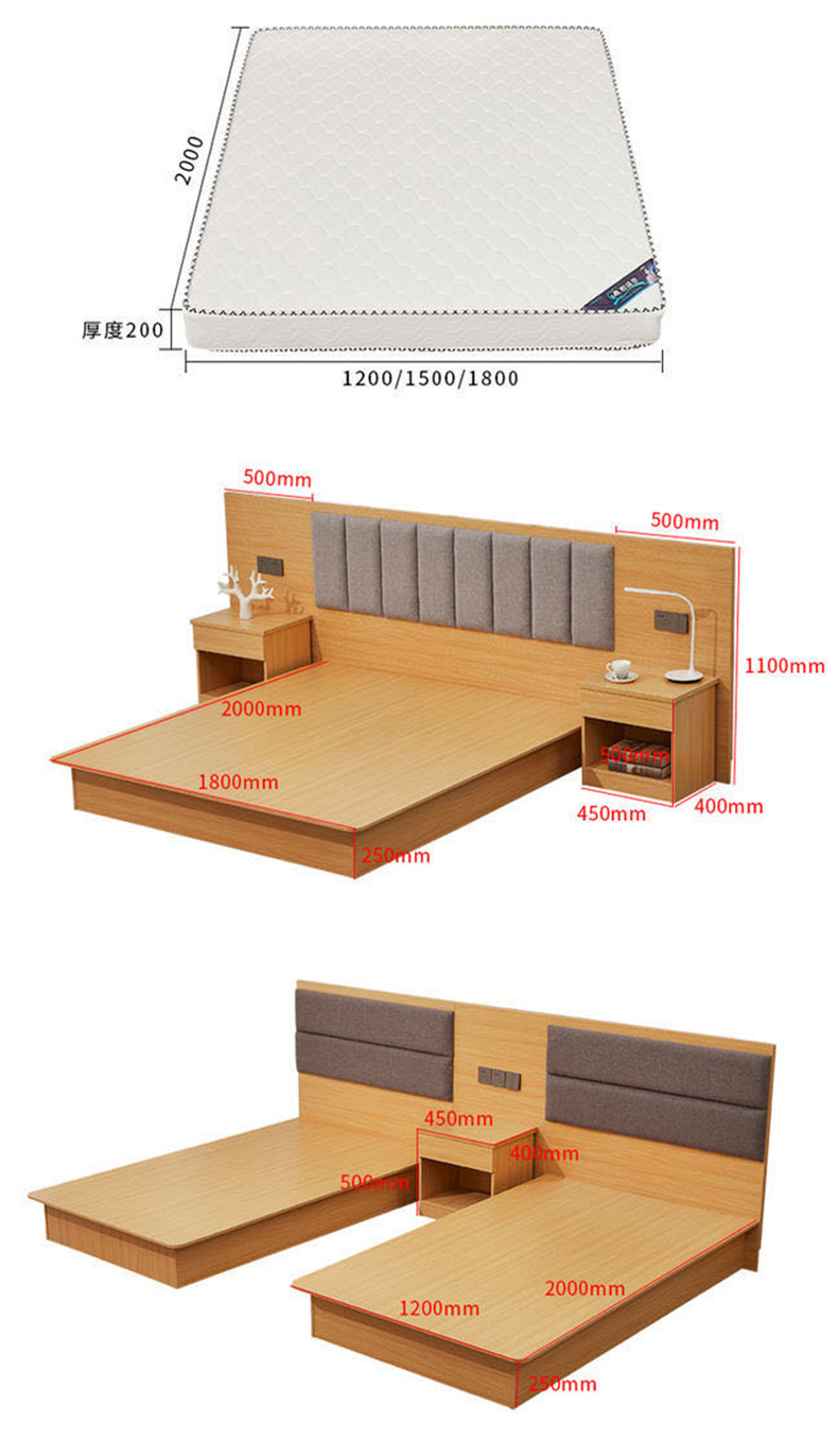 Foshan Factory Luxury Bedroom Furniture Set Star Style Modern Hotel Beds Designs