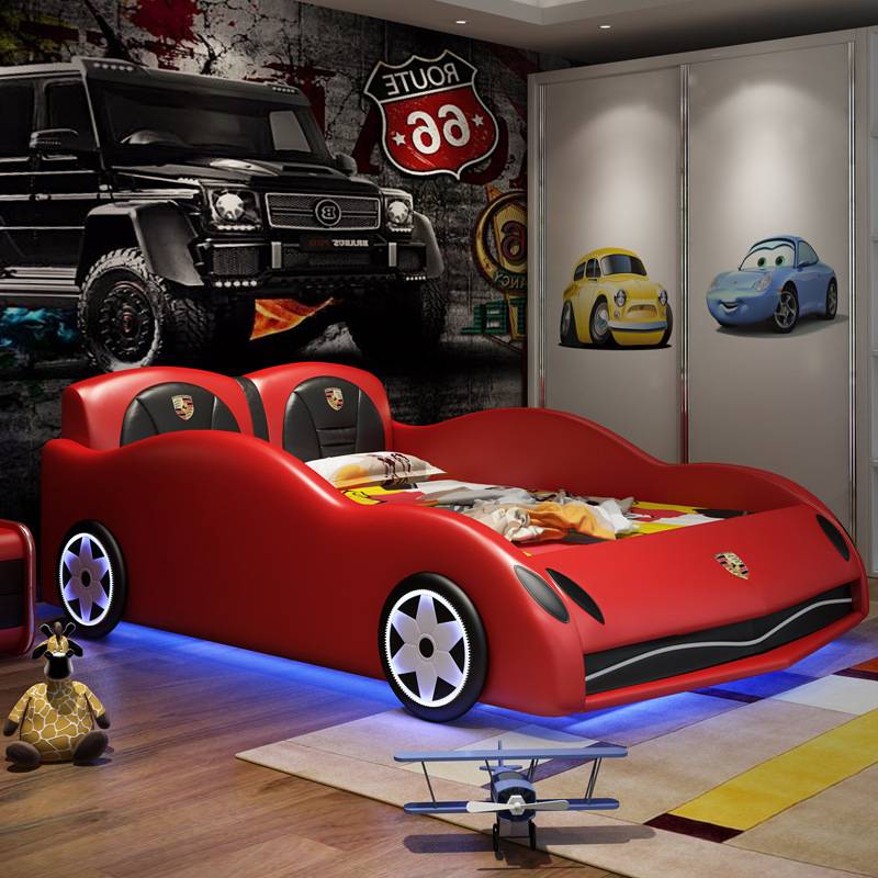 Modern princess kids' beds furniture kids twin car shape bed for kids boy 