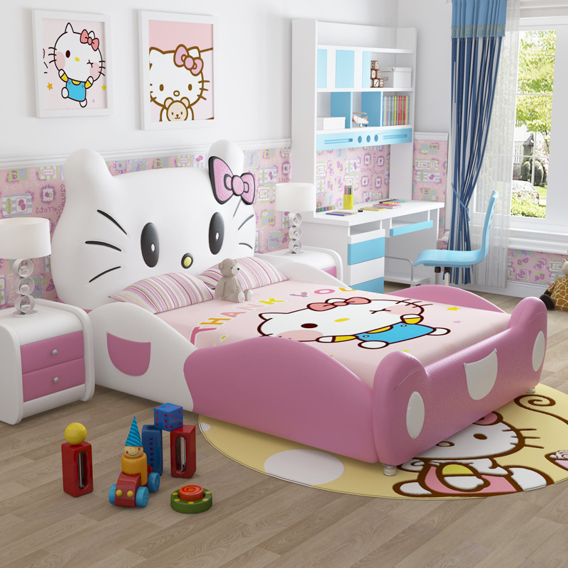 Lovely Children Beds Hello Kitty Leather Beds For Children Bedroom Furniture