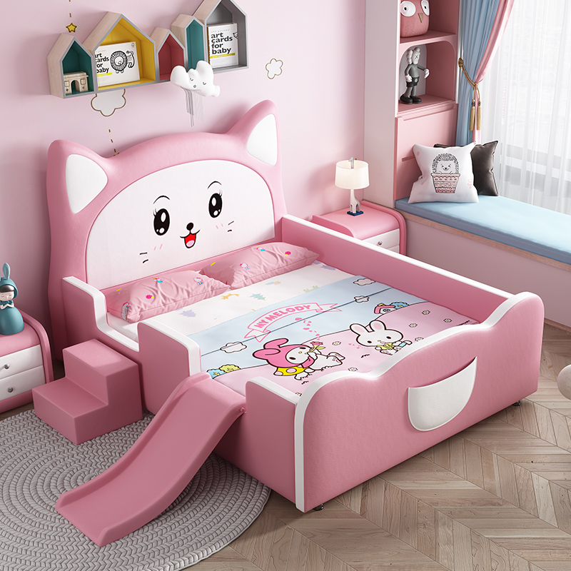 Direct manufacturers supply children princess carriage pink bed for kids 