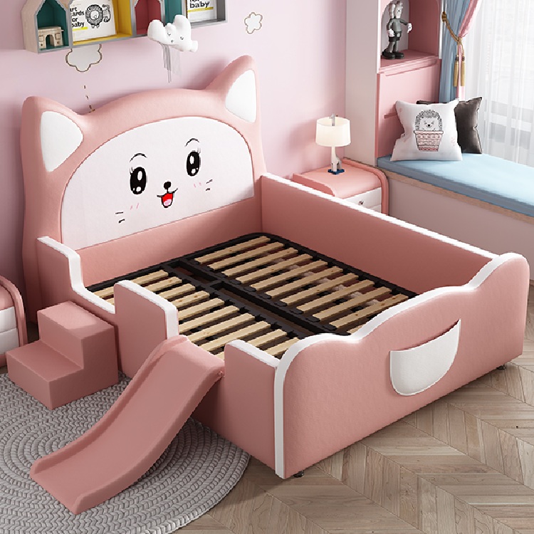 Direct manufacturers supply children princess carriage pink bed for kids 