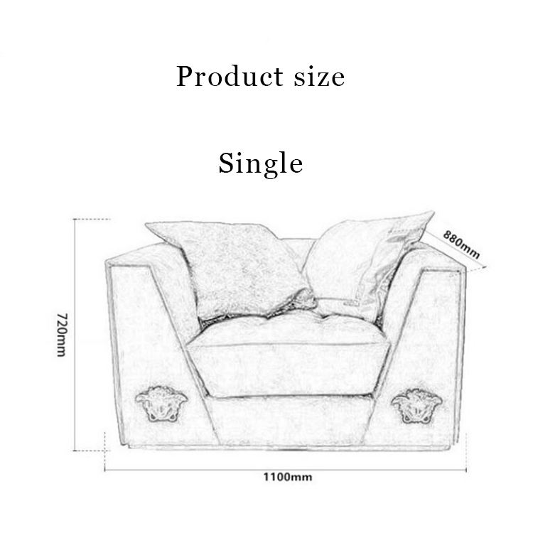 Medusa modern living room comfort fashionable luxury sofa sets for home furnitur