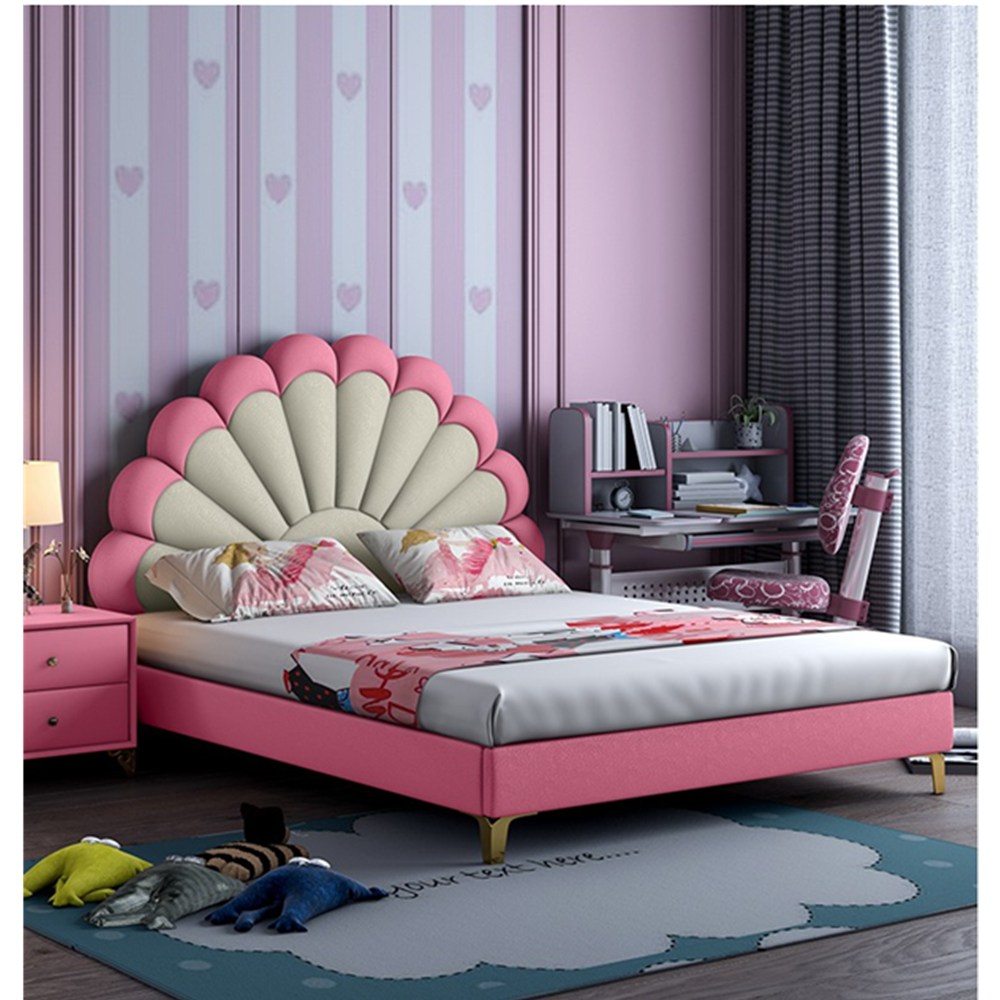 Luxury wood double princess children bed designs with drawers for girls