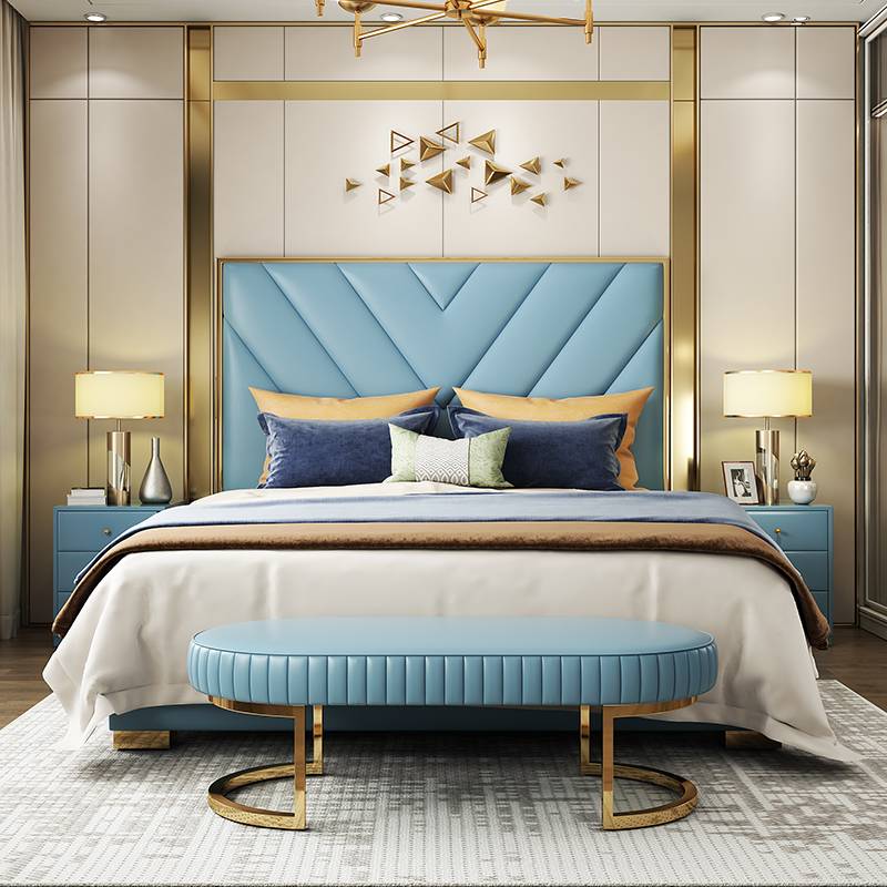 Modern Luxury Italian Latest Storage Queen King Size Bed