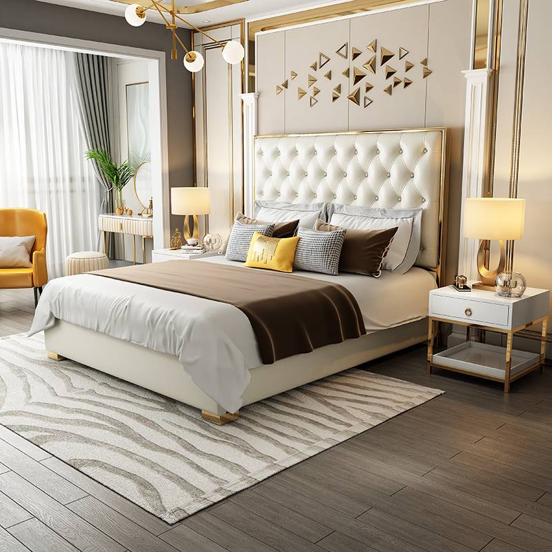 Luxury modern king size design bed for bedroom set home furniture