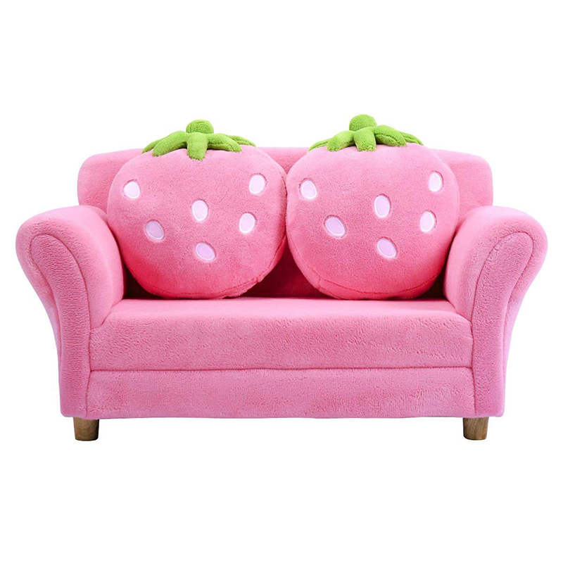 Coral Suede Children's Arm Sofa