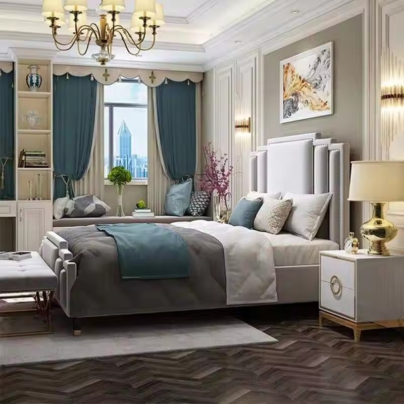  king size home hotel soft and modern upholstered beds